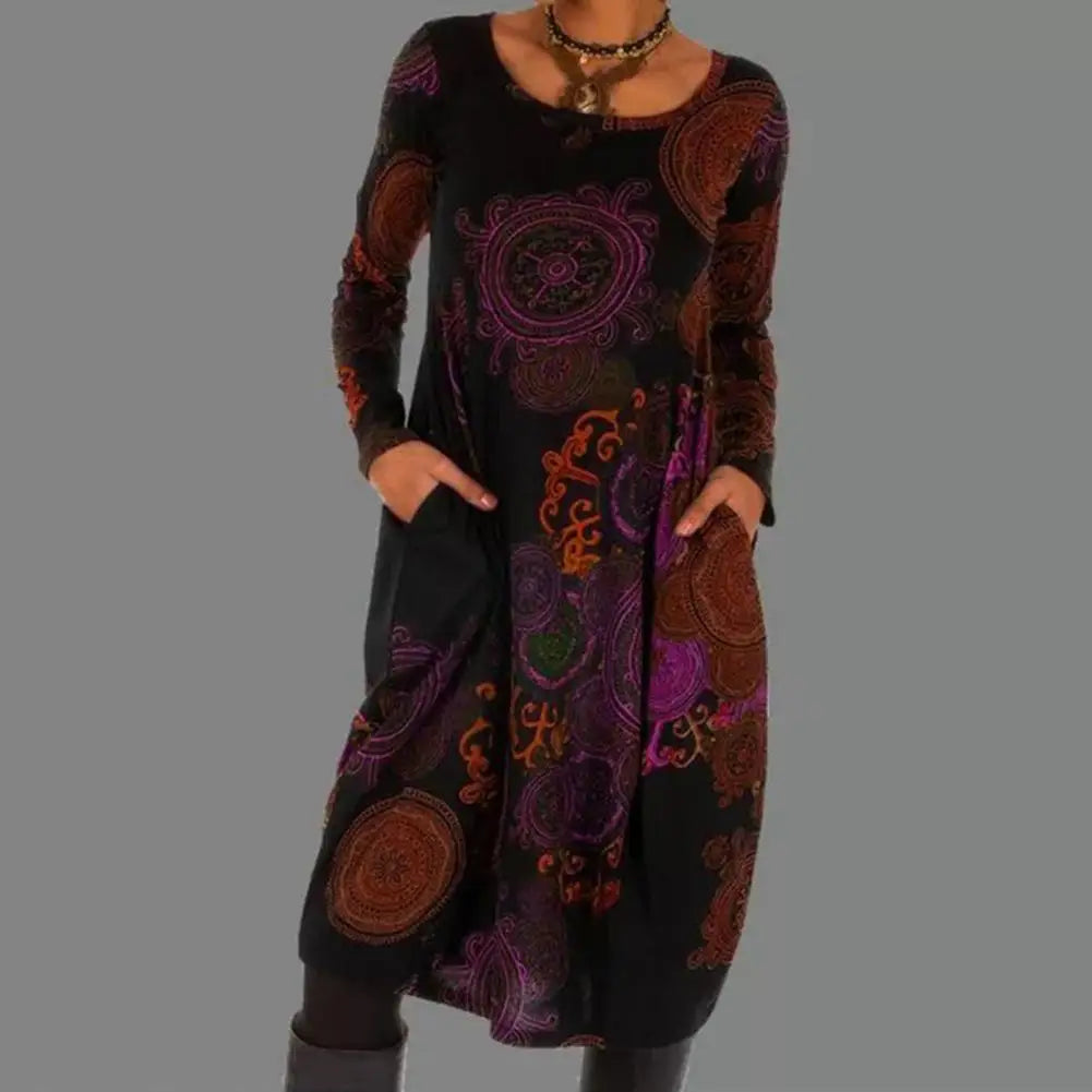 Floral Sustainable Midi Dress - Breathable - All-Season Fashion Staple