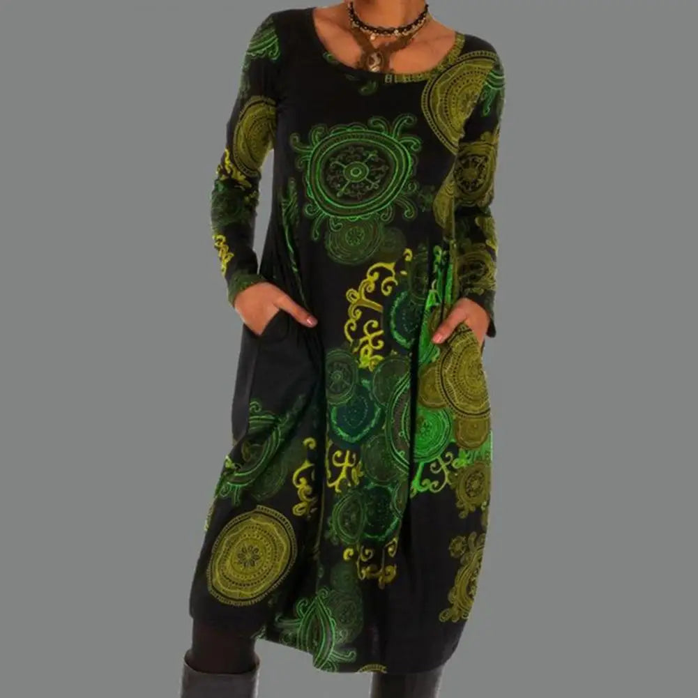 Floral Sustainable Midi Dress - Breathable - All-Season Fashion Staple