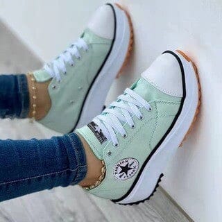 Women's Canvas Lace-Up Sneakers - Non-Slip, Breathable Casual Shoes for Everyday Wear