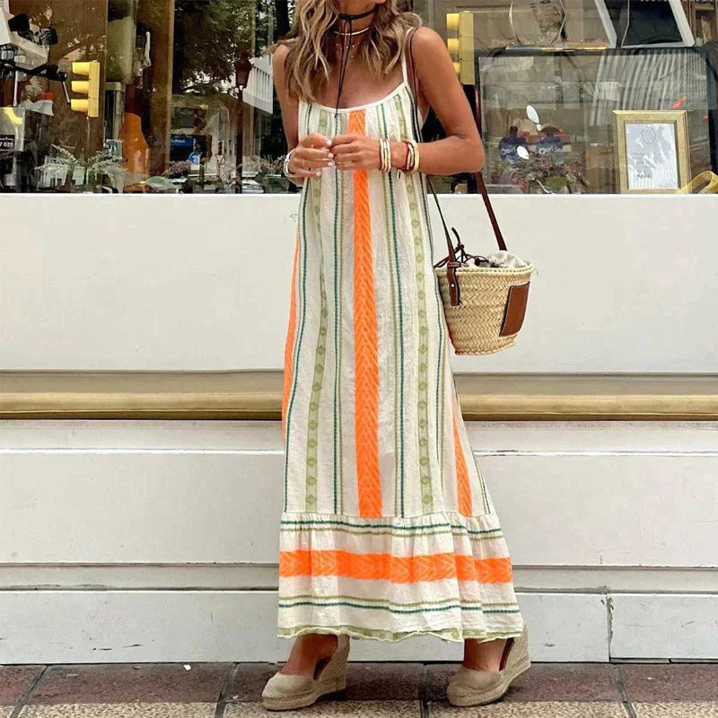 Stylish Orange Dress in Lightweight Fabric