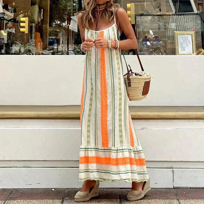Stylish Orange Dress in Lightweight Fabric