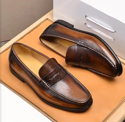 Men’s Loafers – Slip-On Penny Strap – Vegan Leather – Formal Streamlined Fit