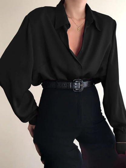 Women's Long Sleeve Button Down Office Blouse