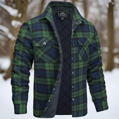 Men’s Shirt Jacket – Flannel Quilted – Relaxed Fit – Snap Front – Chest Pockets
