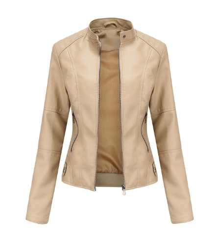 Women’s Jacket – Slim Fit – Mao Collar – Zipper Front – Hip Length – Tailored Design