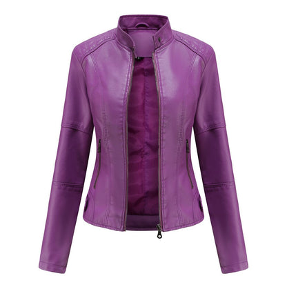 Women’s Jacket – Slim Fit – Mao Collar – Zipper Front – Hip Length – Tailored Design