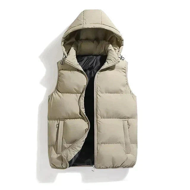 Warm Sleeveless Jacket | Stylish Winter Coat with Detachable Hood