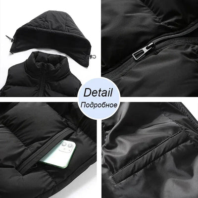 Warm Sleeveless Jacket | Stylish Winter Coat with Detachable Hood