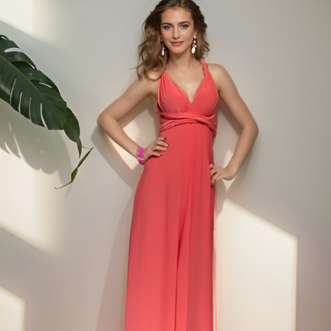 Women's Maxi Dress - Strapless Sweetheart Neckline - Elegant Flowing Fit