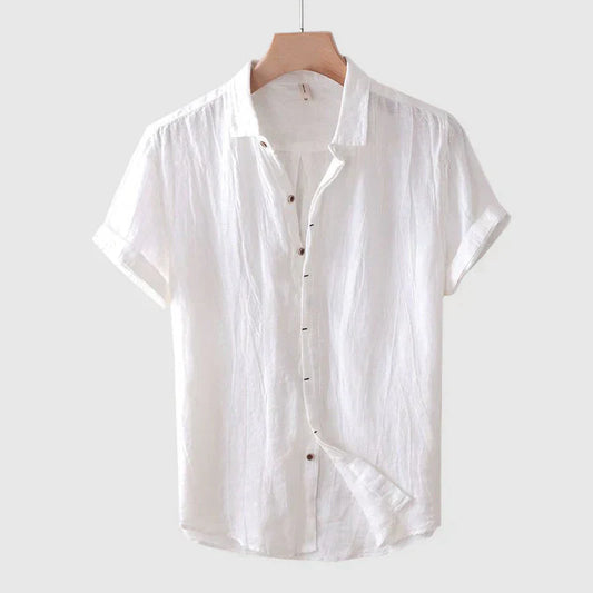 Men’s Short Sleeve Shirt – Relaxed Fit – Button-Down – Natural Fibers – Casual Wear