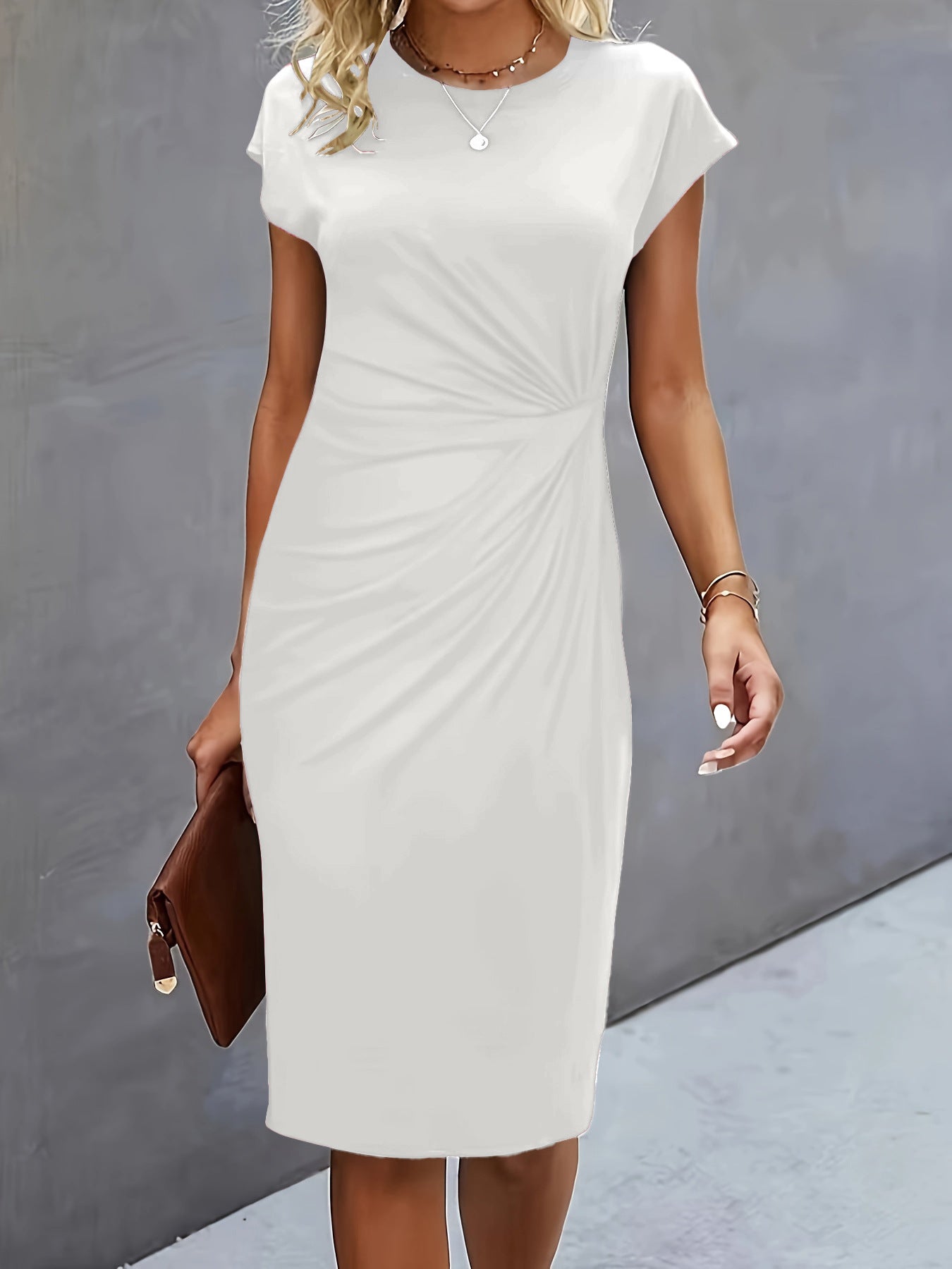 Trendy Comfortable Dress with Round Neckline – For Women