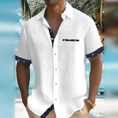 Men’s Casual Shirt - Button-Down - Short Sleeve - Lightweight Breathable Fabric