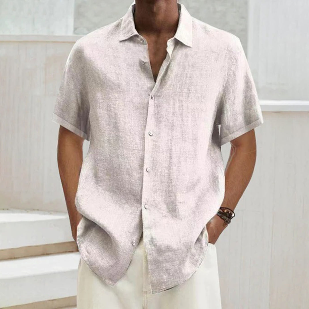 Men’s Short Sleeve Shirt – Relaxed Fit – Button Down – Breathable Lightweight Fabric