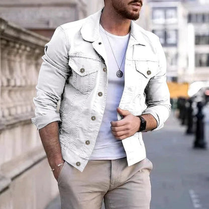 Men’s Casual Jacket – Slim Fit – Breathable Blend – Button-Up – Chest Pockets