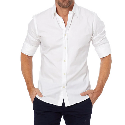 Men’s Formal Shirt – Slim Fit – Breathable Blend – Button-Down – Long Sleeves