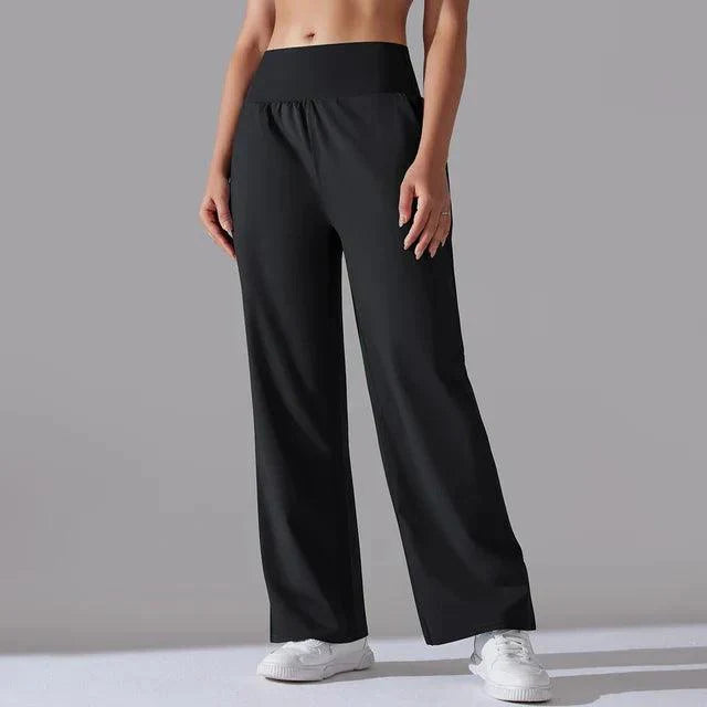 Wide-Leg Yoga Pants for Women – High-Waist Flared Workout Leggings