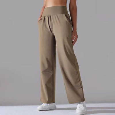 Wide-Leg Yoga Pants for Women – High-Waist Flared Workout Leggings
