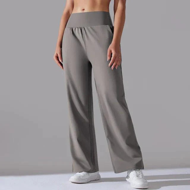 Wide-Leg Yoga Pants for Women – High-Waist Flared Workout Leggings