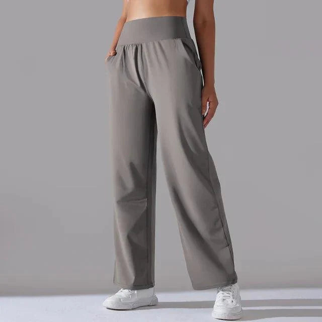Wide-Leg Yoga Pants for Women – High-Waist Flared Workout Leggings