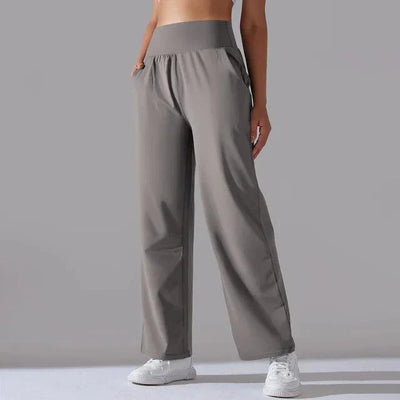 Wide-Leg Yoga Pants for Women – High-Waist Flared Workout Leggings
