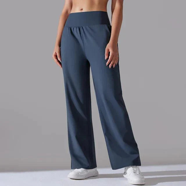 Wide-Leg Yoga Pants for Women – High-Waist Flared Workout Leggings