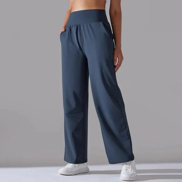Wide-Leg Yoga Pants for Women – High-Waist Flared Workout Leggings