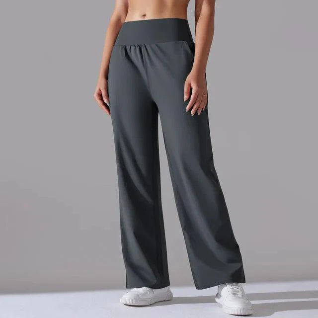 Wide-Leg Yoga Pants for Women – High-Waist Flared Workout Leggings