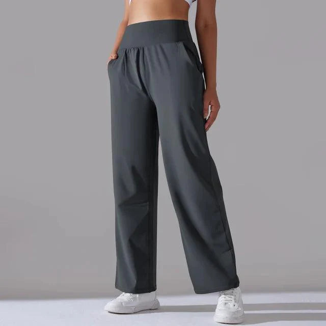 Wide-Leg Yoga Pants for Women – High-Waist Flared Workout Leggings