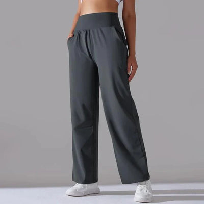 Wide-Leg Yoga Pants for Women – High-Waist Flared Workout Leggings