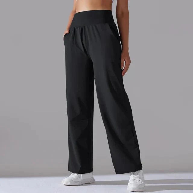 Wide-Leg Yoga Pants for Women – High-Waist Flared Workout Leggings