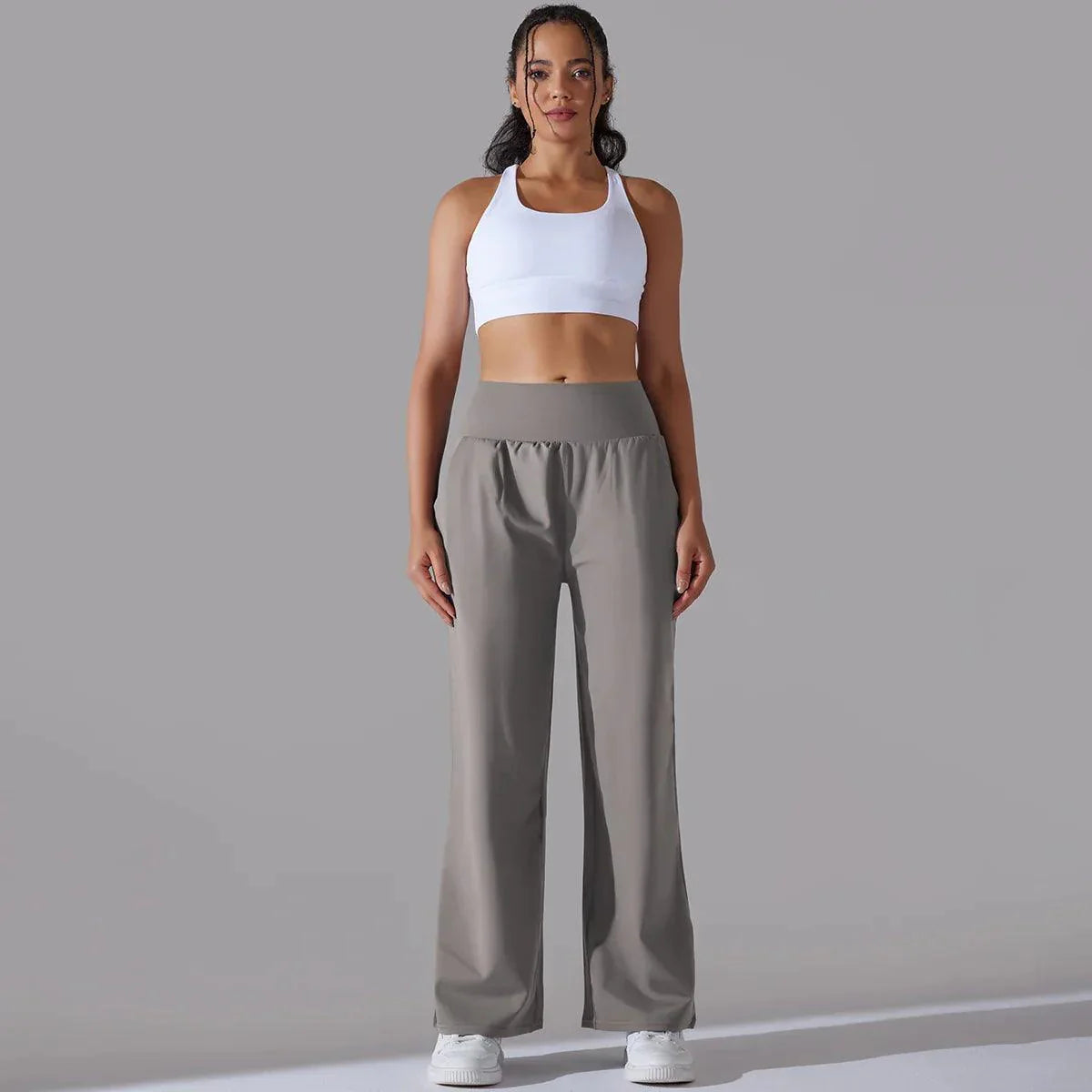 Wide-Leg Yoga Pants for Women – High-Waist Flared Workout Leggings