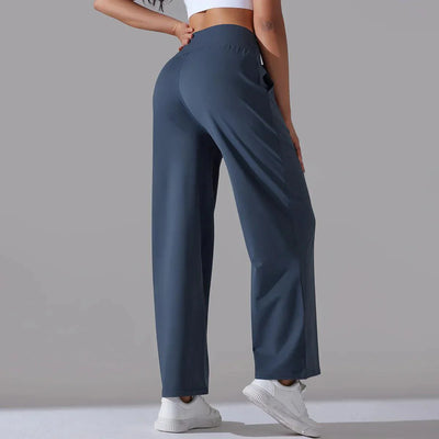 Wide-Leg Yoga Pants for Women – High-Waist Flared Workout Leggings