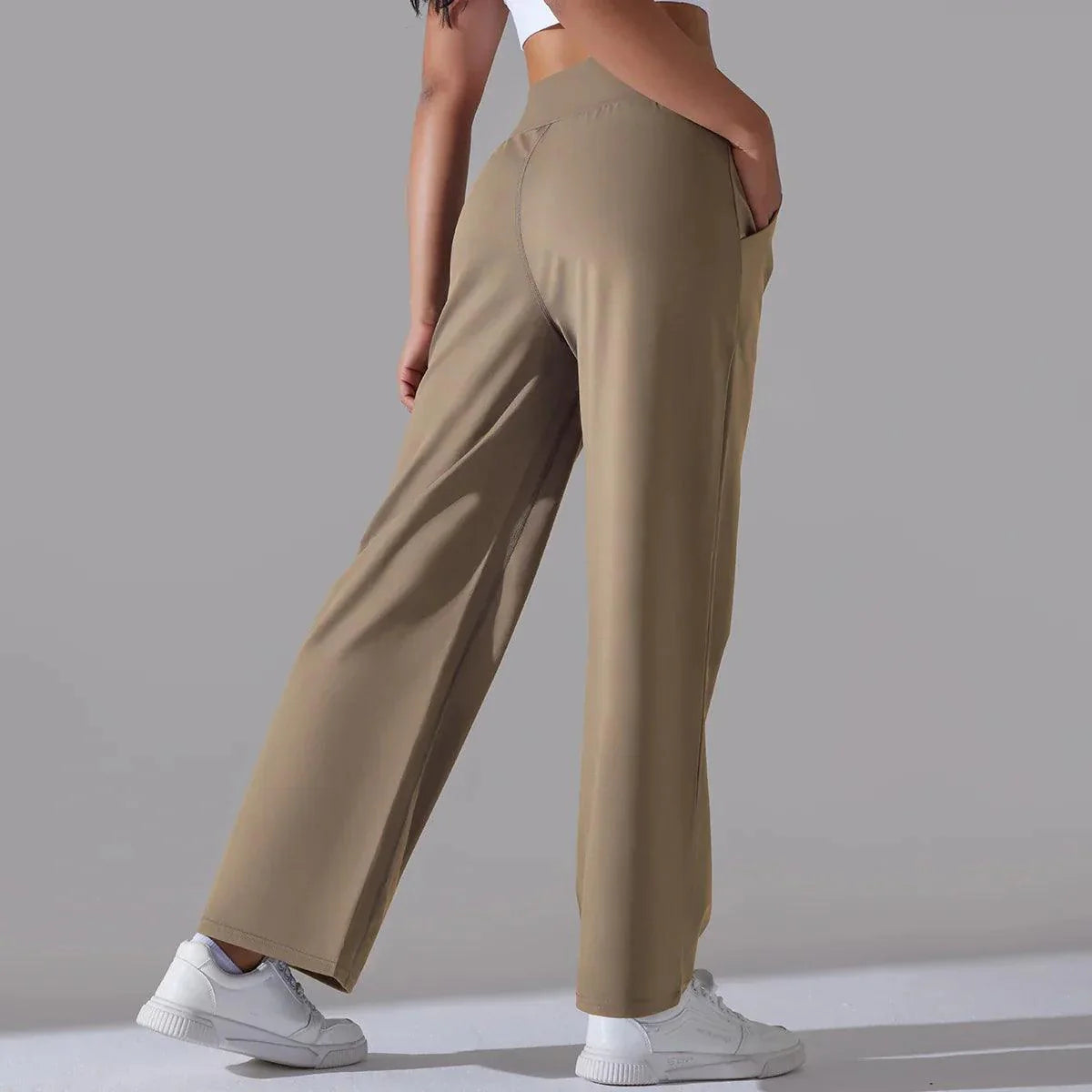 Wide-Leg Yoga Pants for Women – High-Waist Flared Workout Leggings