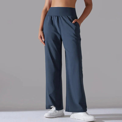 Wide-Leg Yoga Pants for Women – High-Waist Flared Workout Leggings