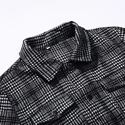 Men's slim casual reversible plaid jacket