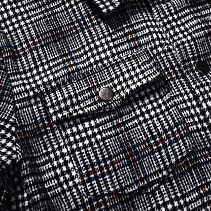 Men's slim casual reversible plaid jacket