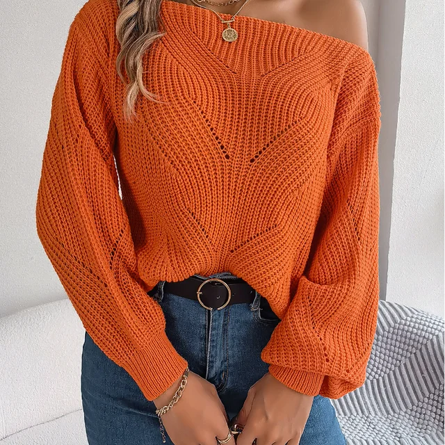 Women's new fashion off-shoulder sweater
