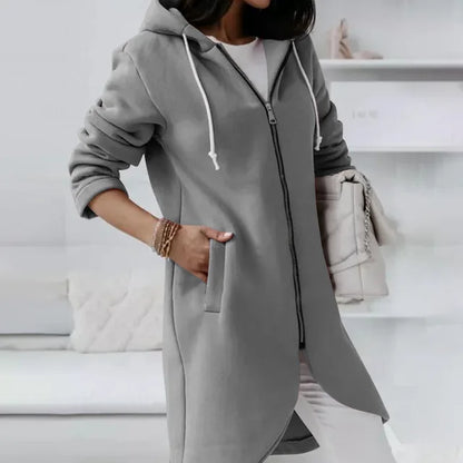 Women's soft hooded jacket with pockets