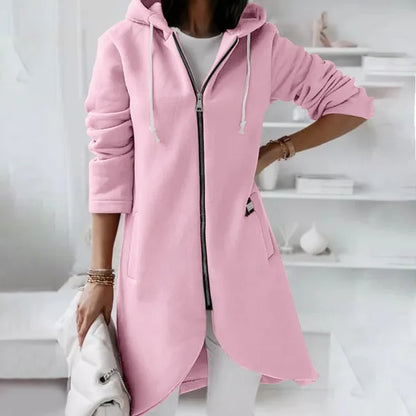 Women's soft hooded jacket with pockets