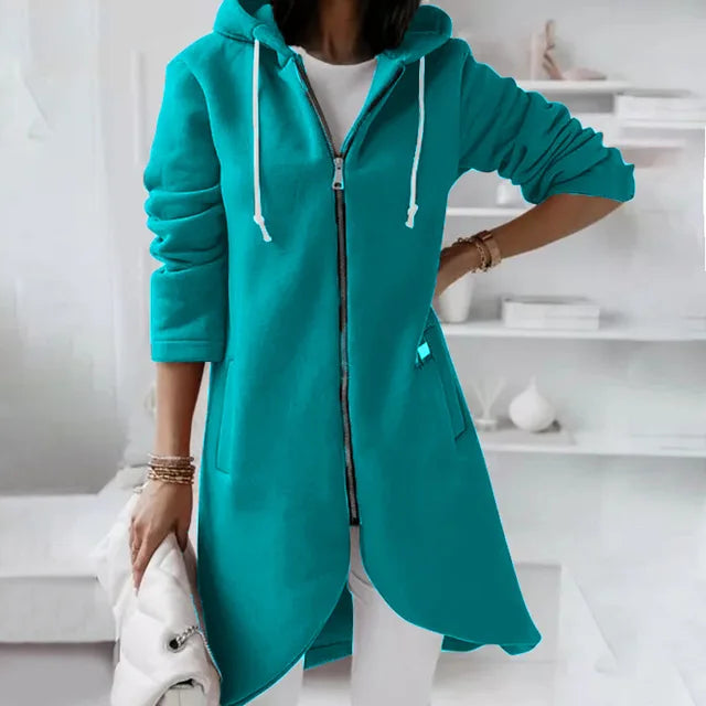 Women's soft hooded jacket with pockets