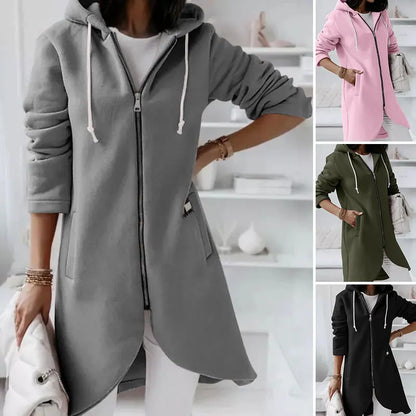 Women's soft hooded jacket with pockets