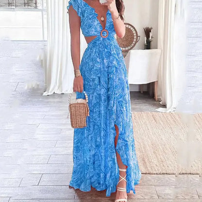 Women's Summer Dress - Sleeveless Round Neck Casual Dress