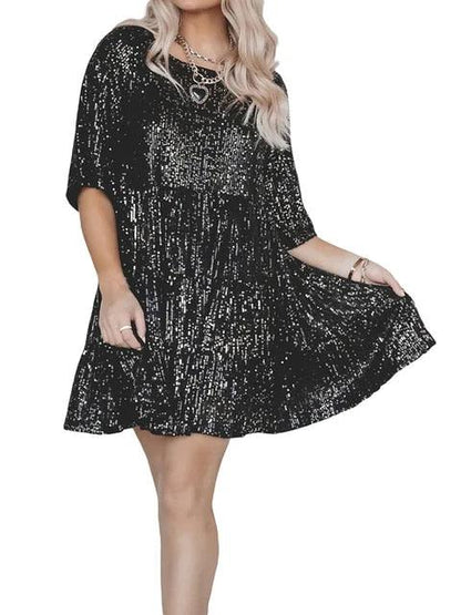 Women's Oversized Sequin Mini Dress