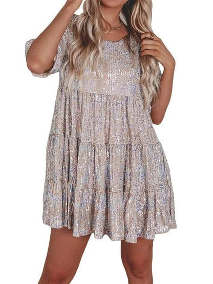 Women's Oversized Sequin Mini Dress