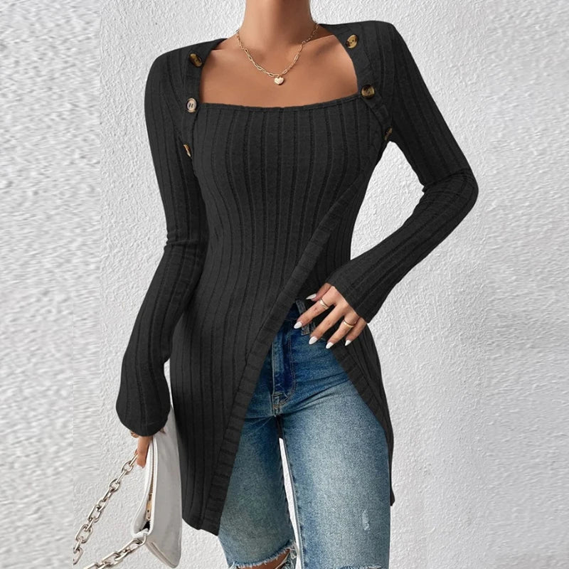 Women's ribbed button shirt