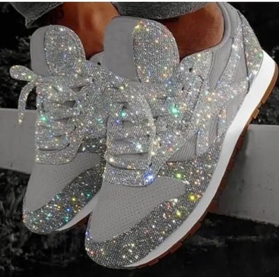 Glitter Chunky Sneakers for Women with Height Increase