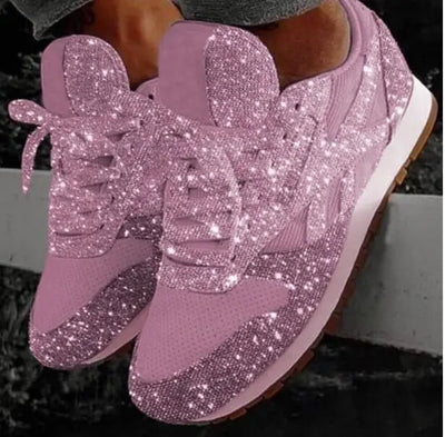 Glitter Chunky Sneakers for Women with Height Increase