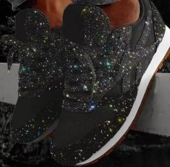 Glitter Chunky Sneakers for Women with Height Increase
