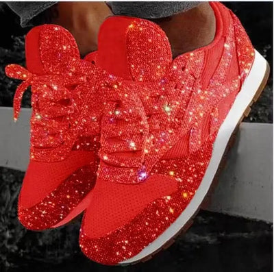 Glitter Chunky Sneakers for Women with Height Increase