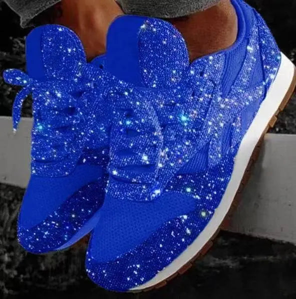 Glitter Chunky Sneakers for Women with Height Increase